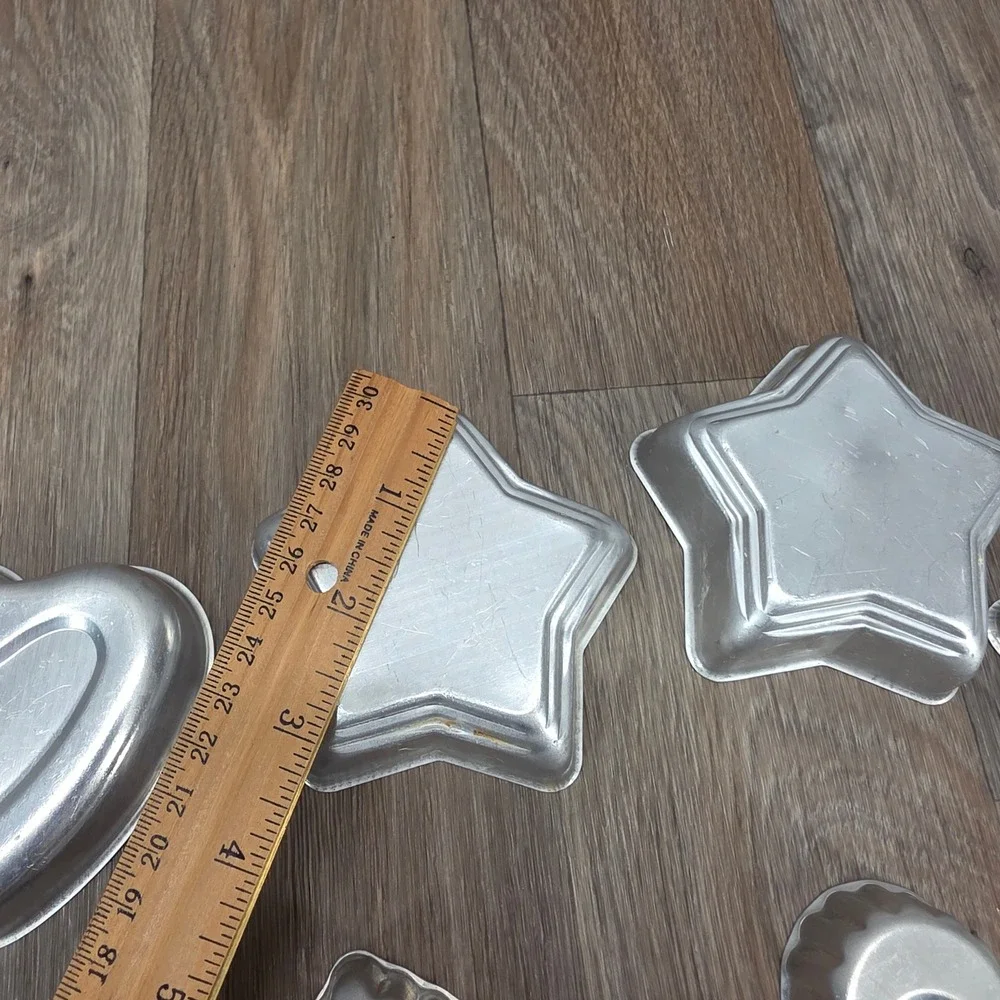 Vintage Aluminum Mini Cake Jello Molds Stars Hearts Playing Card Suits Set of 8